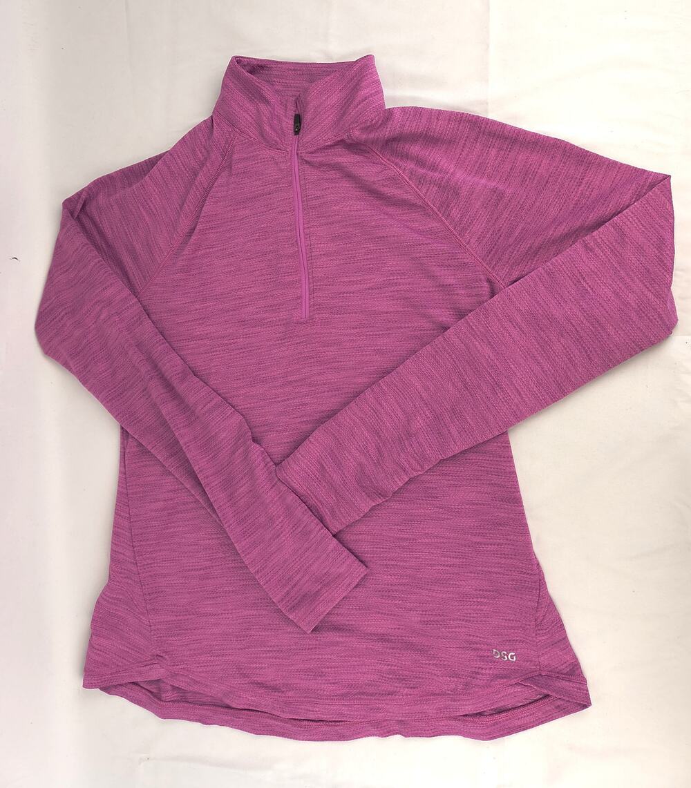DSG Heather Magenta Pink Quarter Zip Long Sleeve Running Pullover Size Small